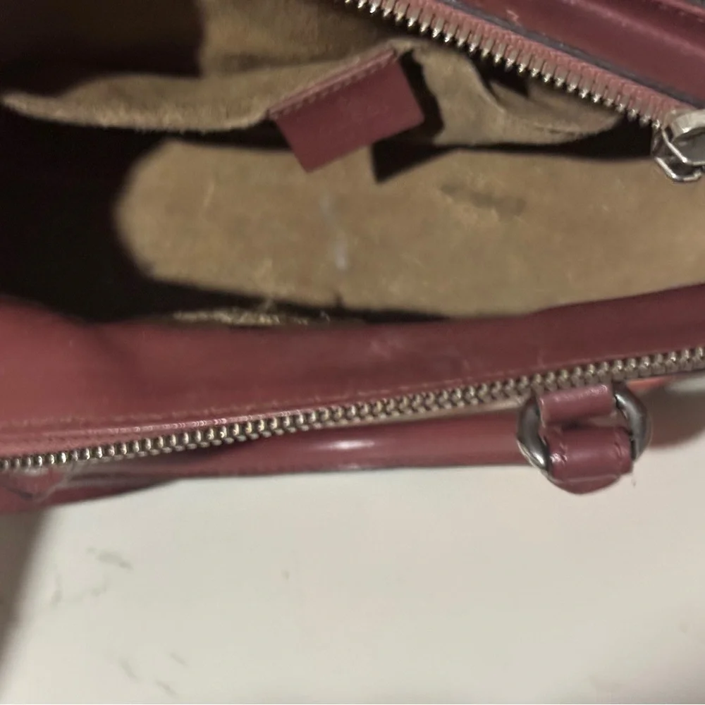 Gucci Floral Canvas and Burgundy Leather Satchel 2 way pink in bloom small - Picture 13 of 16